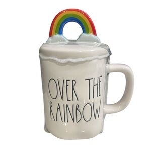 🆕 Rae Dunn “OVER THE RAINBOW” 🌈 coffee mug with lid